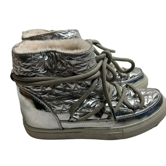Inuikii Bomber Star Endurance Metallic Boot Silver Size 10 - Picture 6 of 12